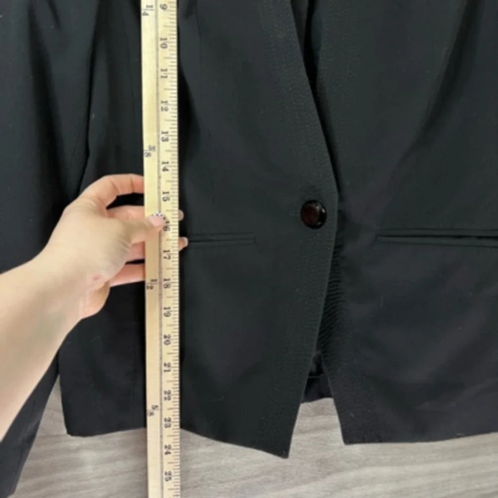 Style&co. Womens Blazer Jacket Black Single Button‎ Slash Pockets V Neck 4